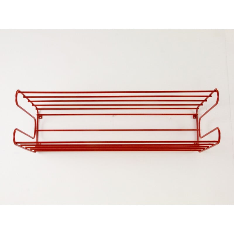 Vintage IKEA red wall rack from the Eighties in Memphis, Pilastro or Tomado 1980s