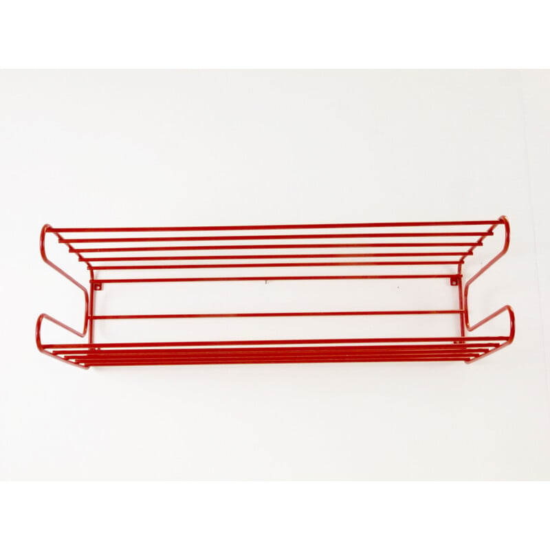 Vintage IKEA red wall rack from the Eighties in Memphis, Pilastro or Tomado 1980s