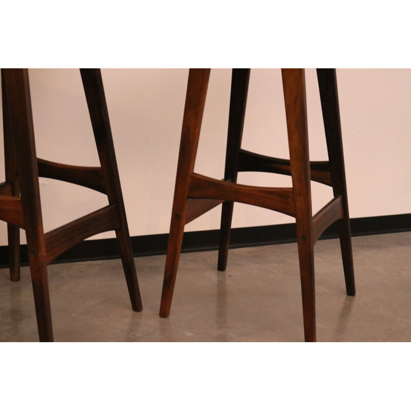 Set of 4 vintage bar stools in brazilian rosewood by Johannes Andersen Denmark 1960s