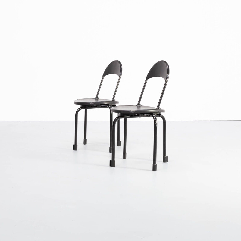 Paire de chaises pliantes Vintage Lucci 'clark ck3' pour Lamm Paolo Orlandini & Roberto 1980
