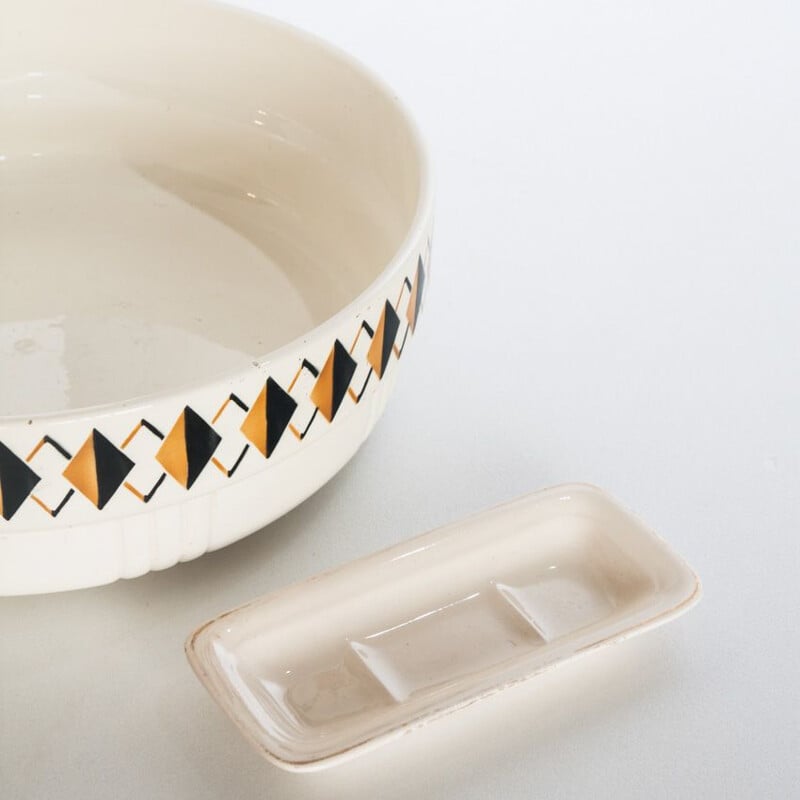 Vintage ceramic basin and soap dish from Losanges, France 1960