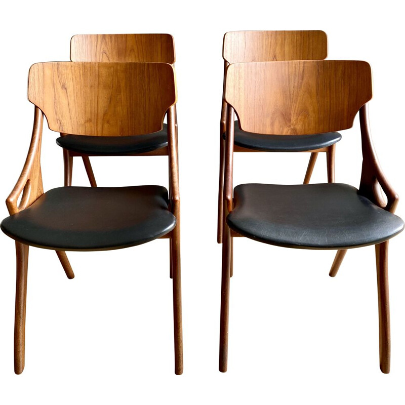 Set of 4 vintage Dining Room Chairs, for Mogens Kold,Arne Hovmand Olsen 1950s