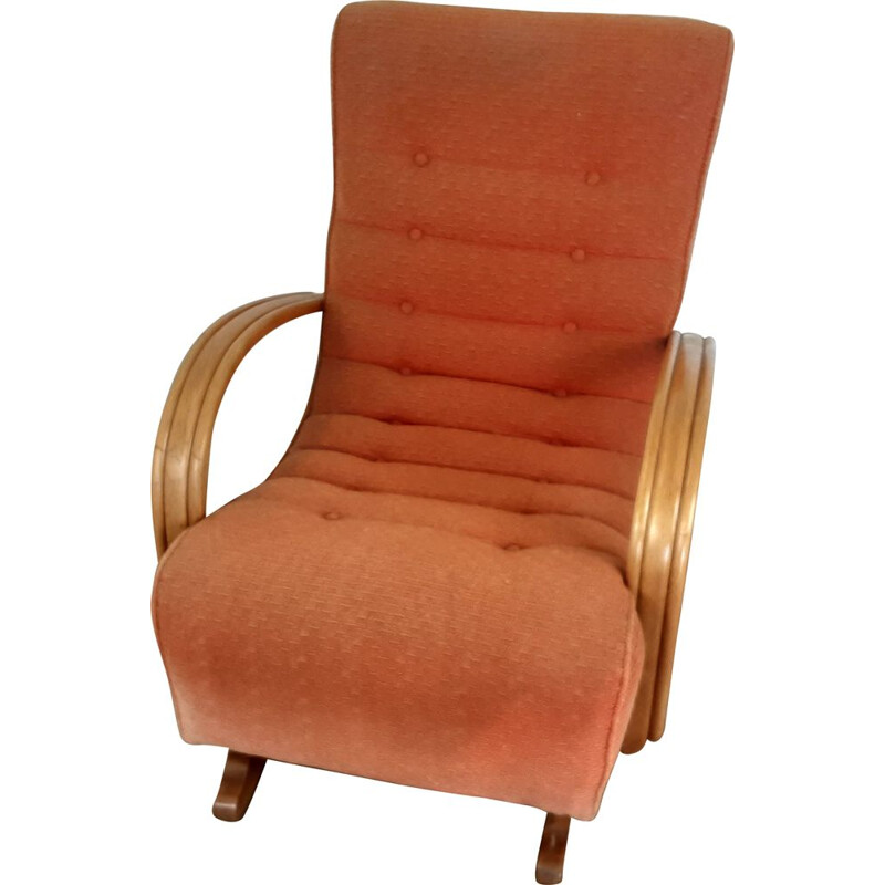 Vintage open arm rocking chair Art deco British 1930