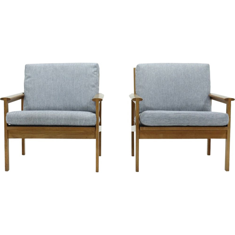 Pair of vintage capella chairs by Illum Wikkelso for Niels Erik Eilersen, 1960