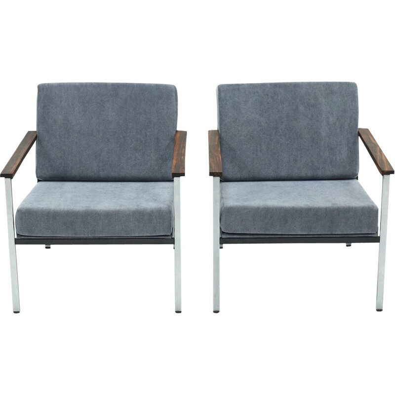 Pair of vintage Gispen 1453 Armchairs by Coen de Vries 1960s