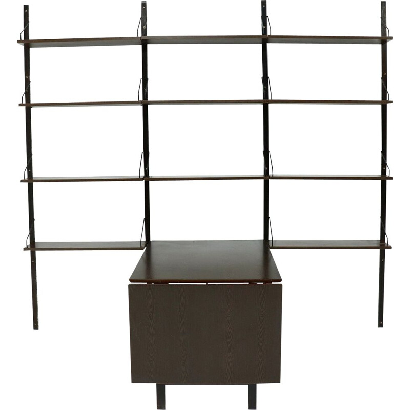 Vintage Royal System Wall Unit with Table Poul Cadovius Wenge 1960s