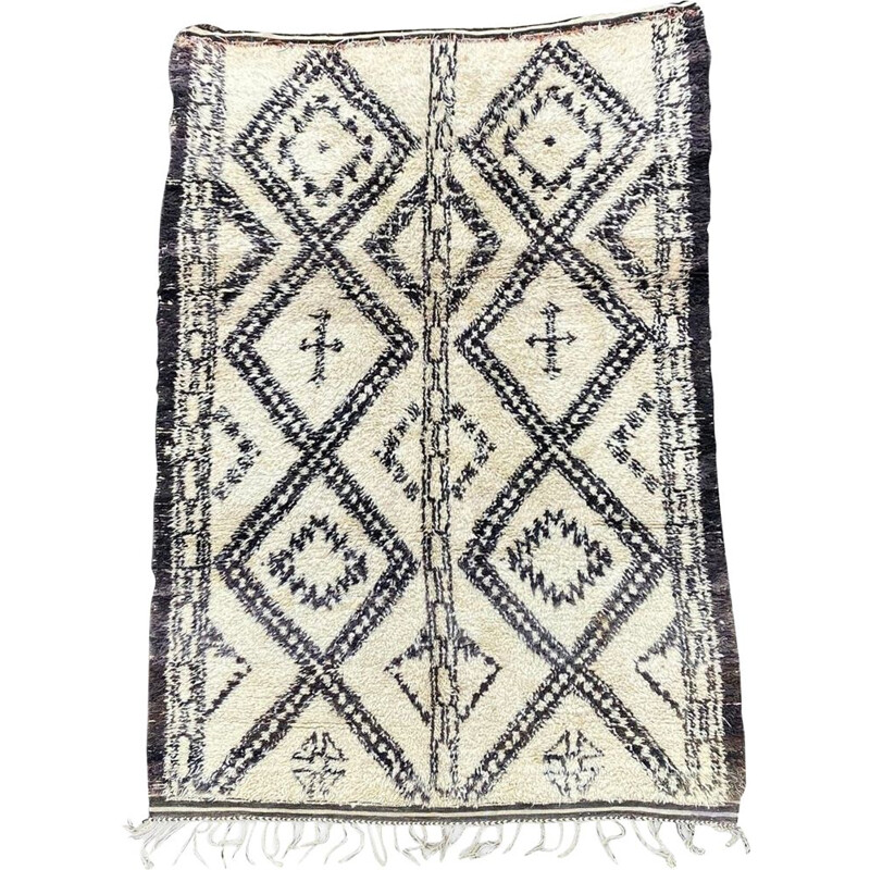 Vintage Berber carpet boujaad wool hand woven