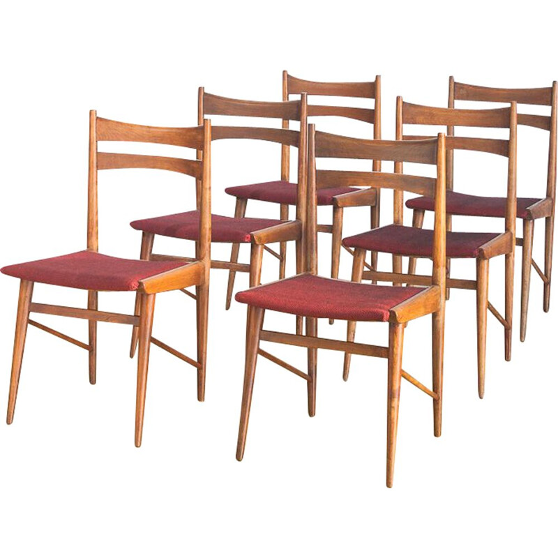 Set of 6 Scandinavian Vintage Chairs Spain 1960
