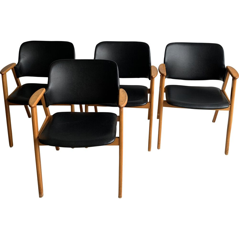 Set Of 4 vintage Dining Chairs By Cees Braakman For Pastoe, 1950s