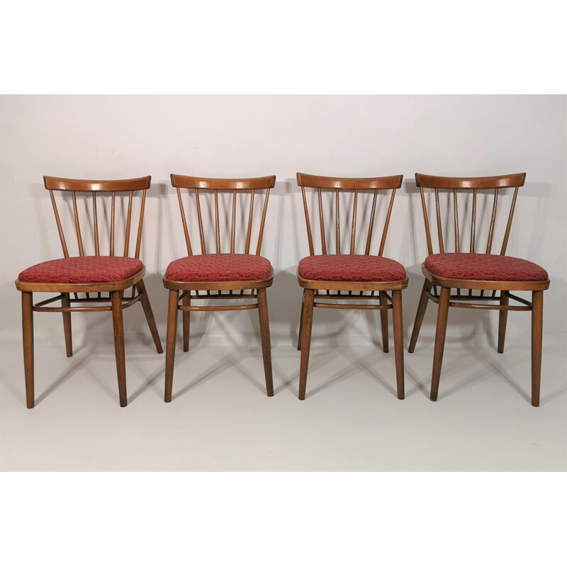 Ensemble de 5 chaises et table à manger vintage de Tatra 1970