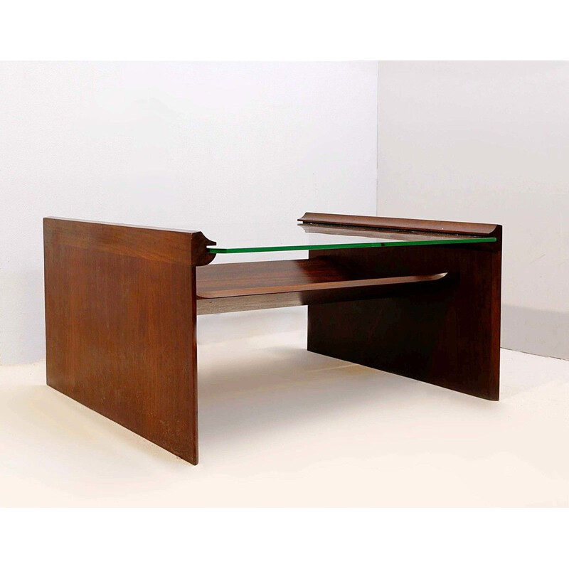 Vintage 'Acca' Coffee Table with Magazine Holder by Kazuhide Takahama for Gavina, 1960