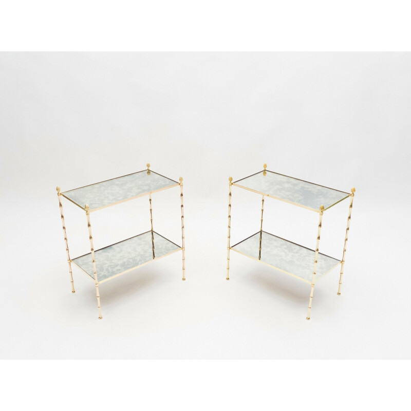 Pair of vintage brass tables, 1960