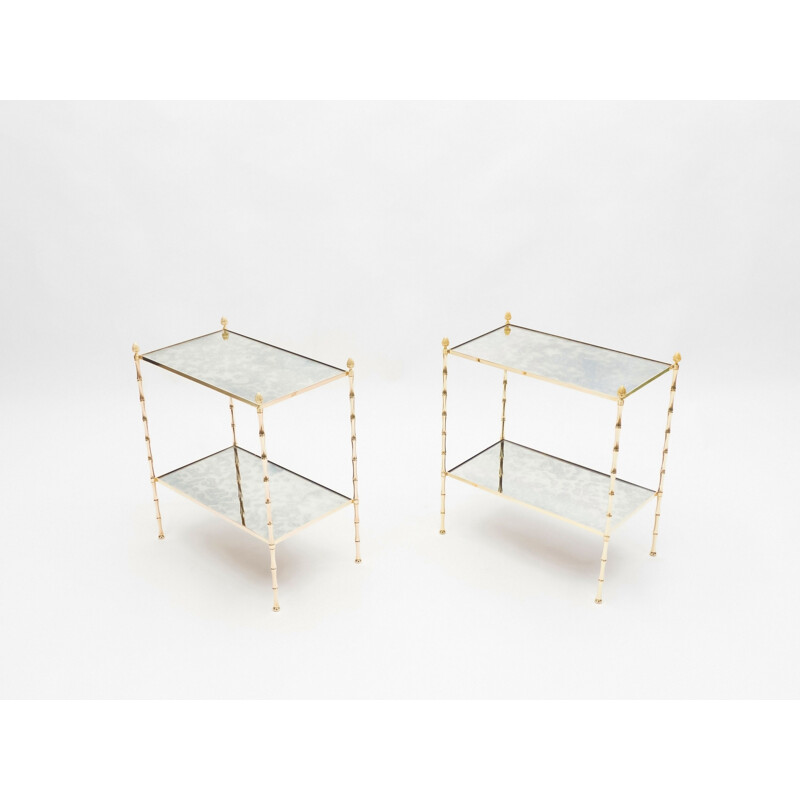 Pair of vintage brass tables, 1960