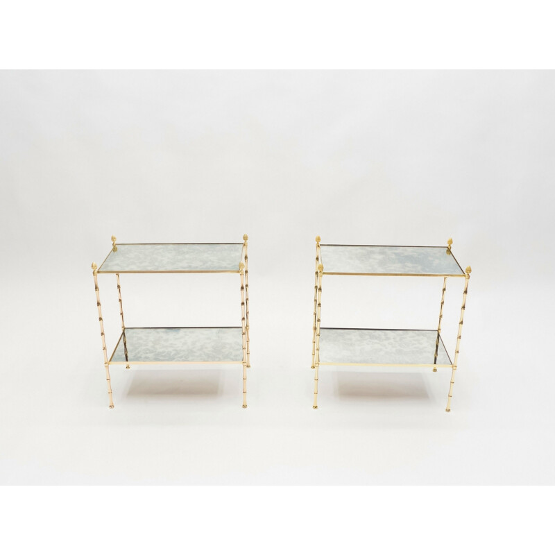 Pair of vintage brass tables, 1960