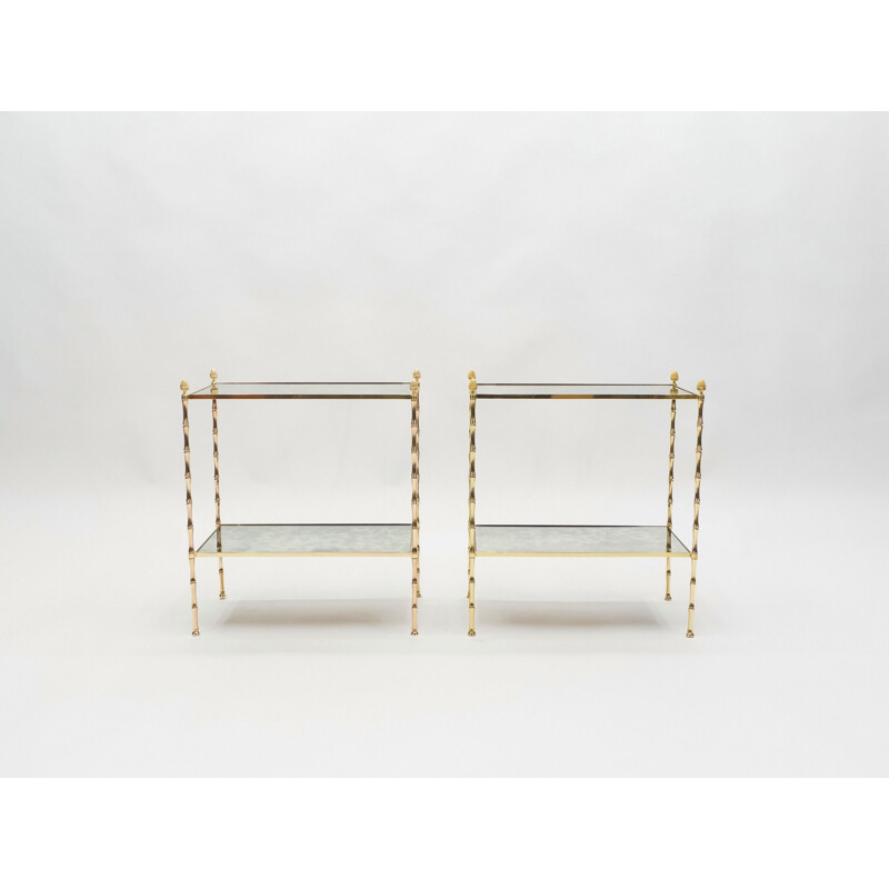 Pair of vintage brass tables, 1960