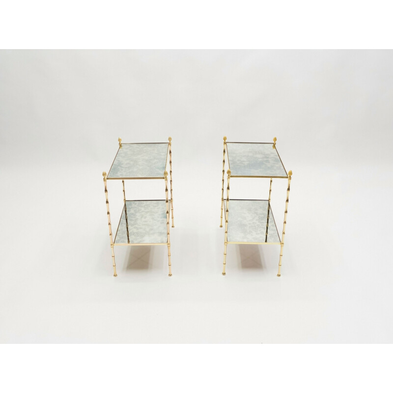 Pair of vintage brass tables, 1960