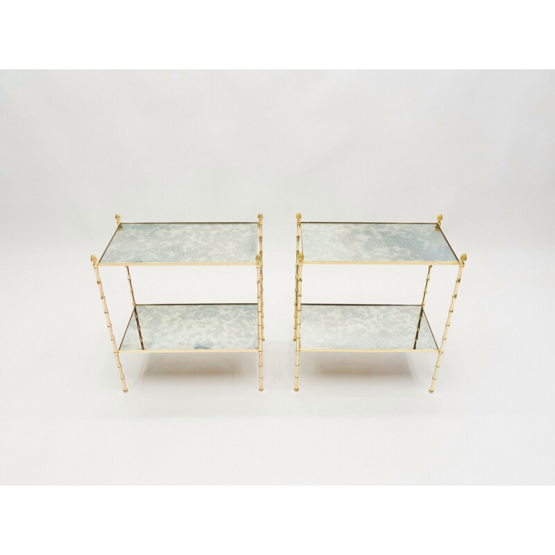 Pair of vintage brass tables, 1960