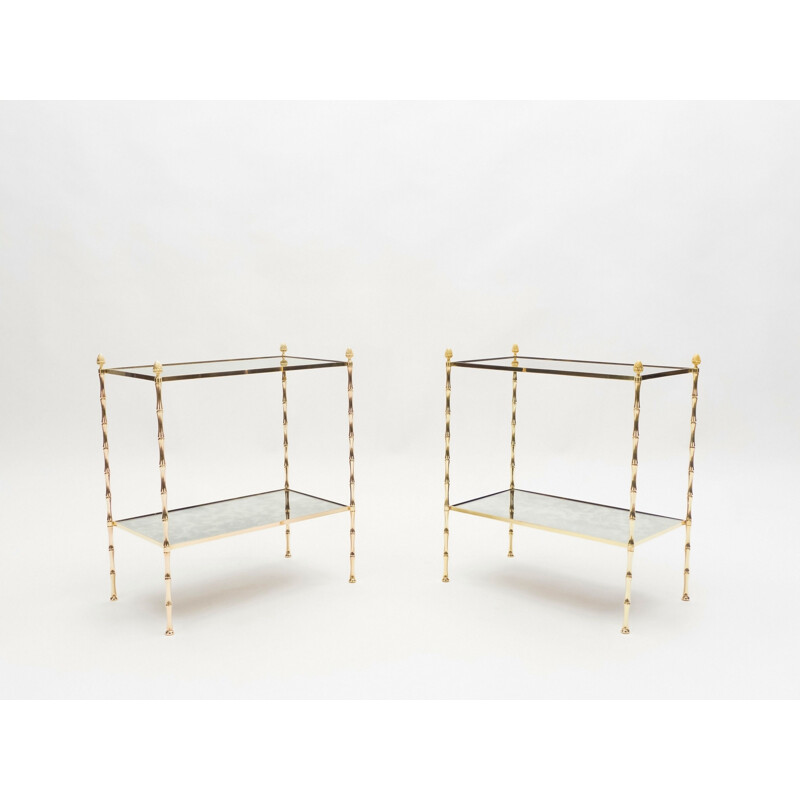Pair of vintage brass tables, 1960