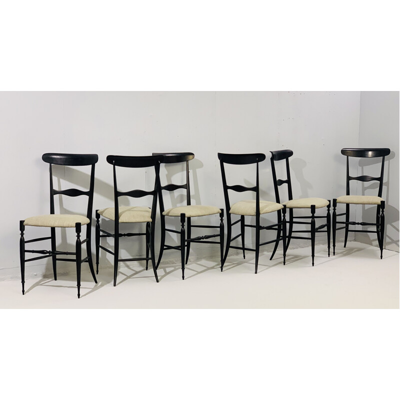 6 Vintage Chiavari Chairs Italy