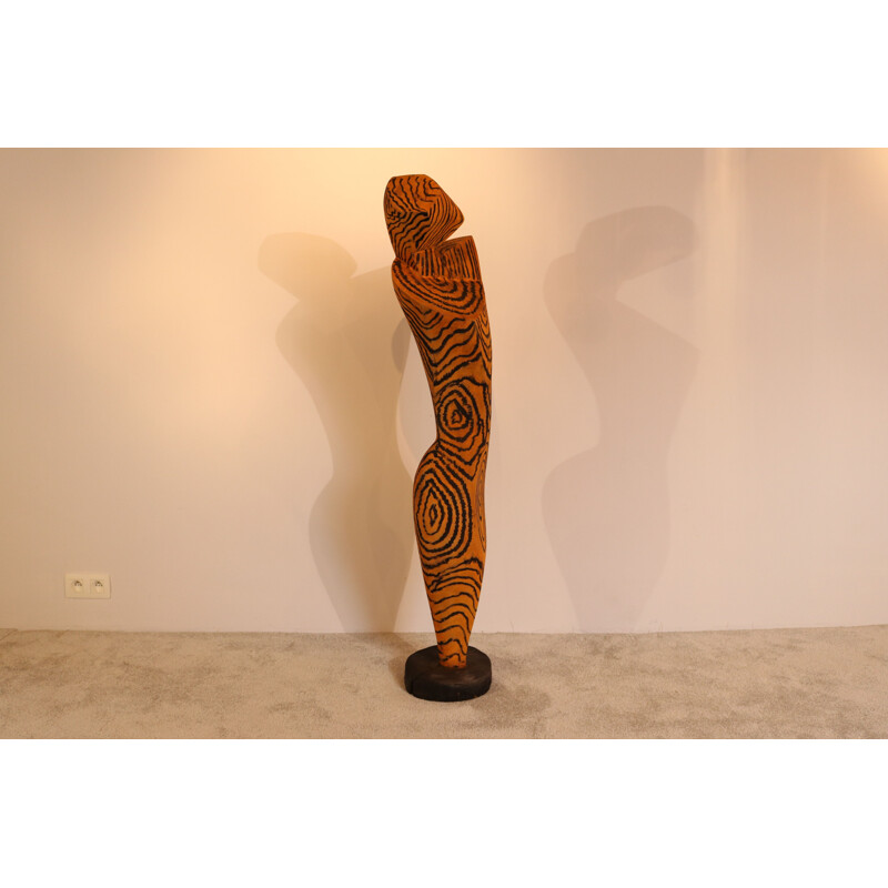 Sculpture vintage en bois "Salomé" de Claudio Di Placido France