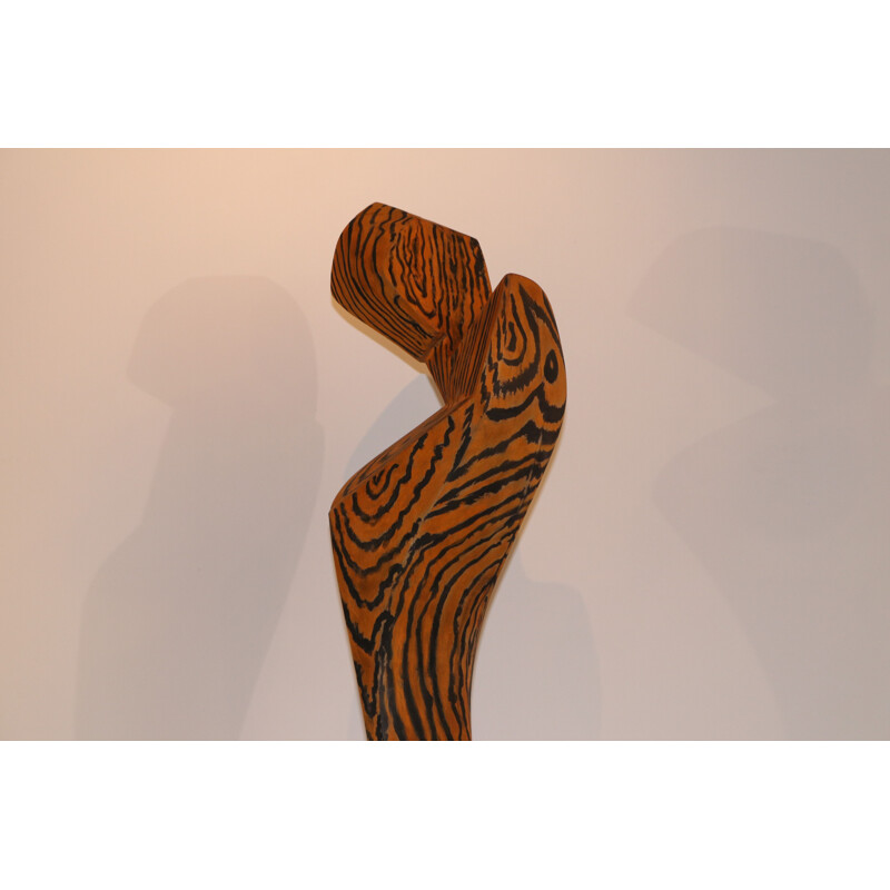 Vintage Wooden sculpture 'Salomé' by Claudio Di Placido France