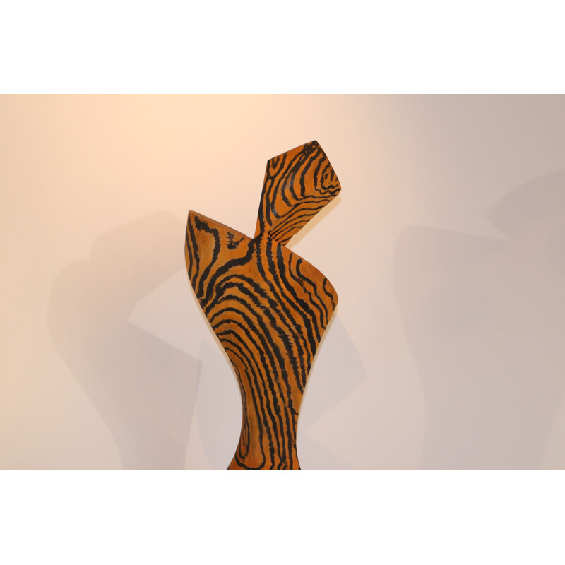Vintage Wooden sculpture 'Salomé' by Claudio Di Placido France