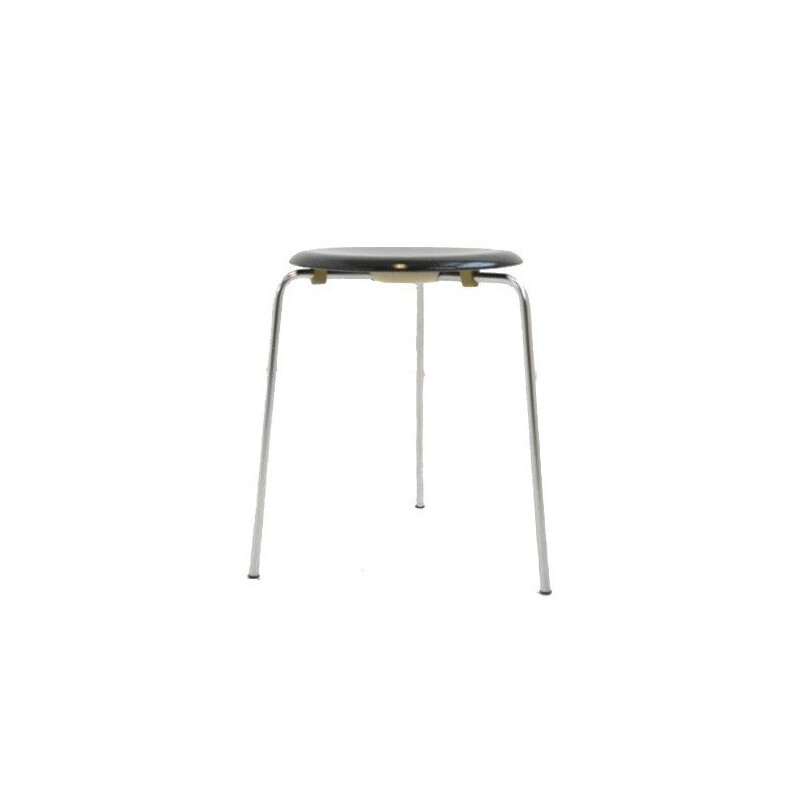 Fritz Hansen stool in black lacquered wood, Arne JACOBSEN - 1950s