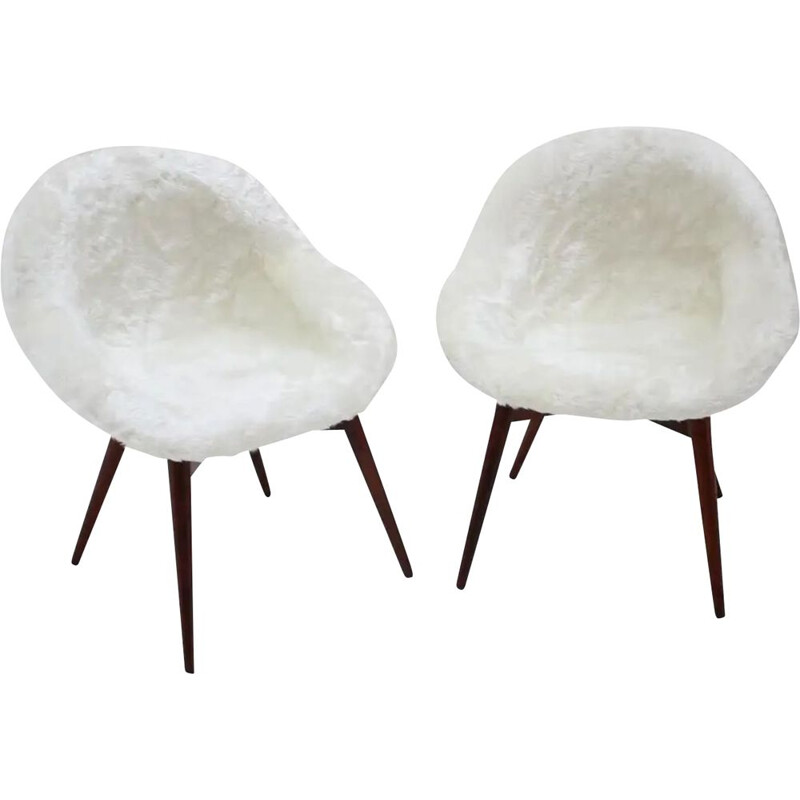 Pair of vintage lounge chairs by Miroslav Navratil 1960s