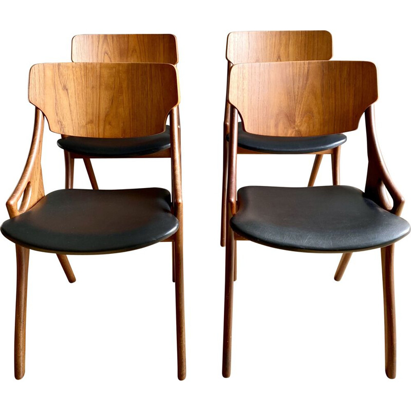 Satz von 4 Vintage-Stühlen für Mogens Kold, , Arne Hovmand Olsen 1950