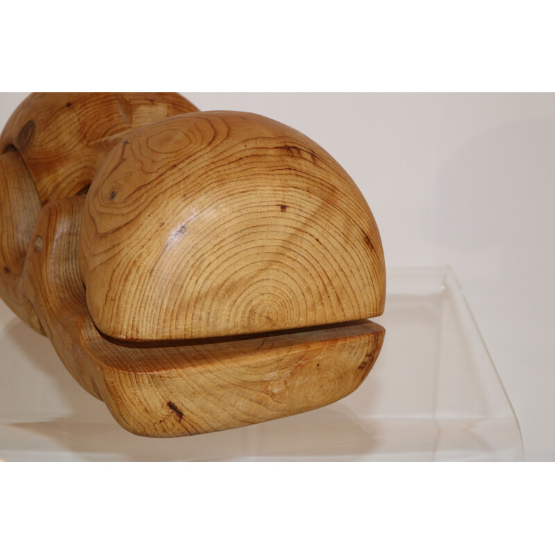 Escultura vintage de madera de Claudio Di Placido, Francia
