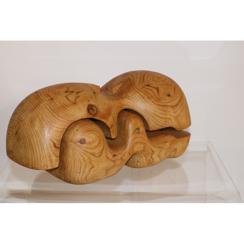 Vintage wood sculpture by Claudio Di Placido, France