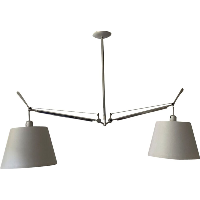 Vintage Suspension Ceiling Light Tolomeo 2 adjustable arms satin