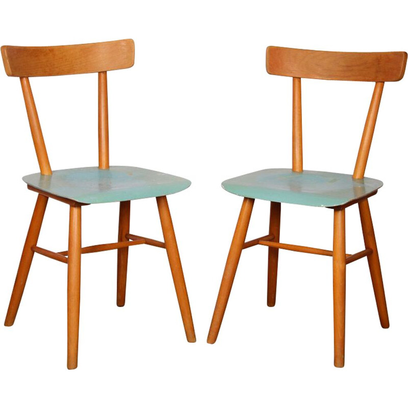 Pair of vintage chairs by Ton, 1960