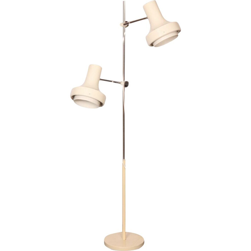 Vintage white metal floor lamp by Josef Hurka for Napako, 1970