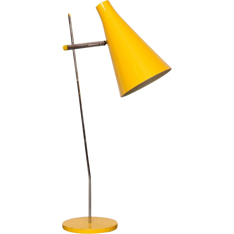 Lampe vintage jaune par Josef Hurka pour Lidokov, 1960