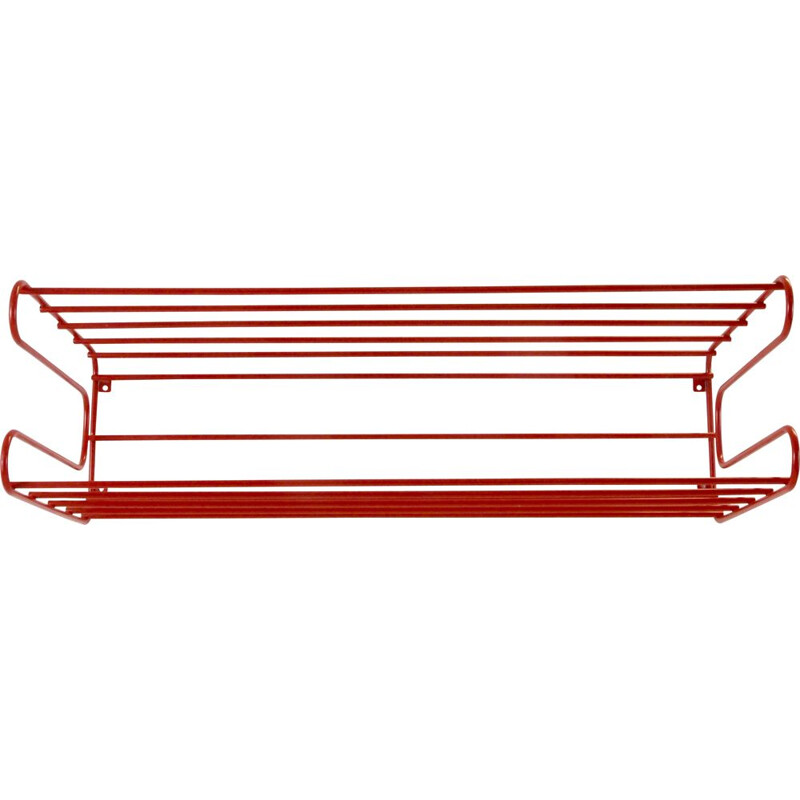 Vintage IKEA red wall rack from the Eighties in Memphis, Pilastro or Tomado 1980s