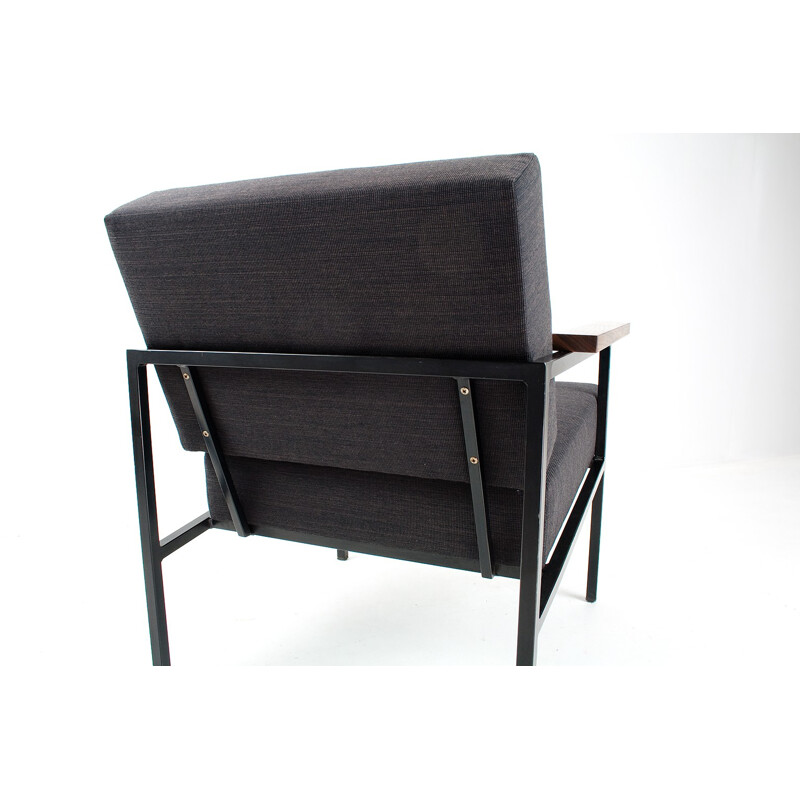 Pair of mid century armchairs in wood and metal, Martin VISSER - 1950s