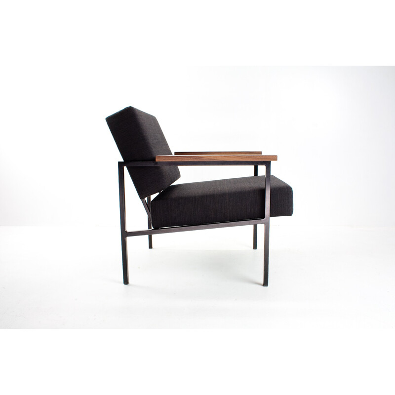 Pair of mid century armchairs in wood and metal, Martin VISSER - 1950s