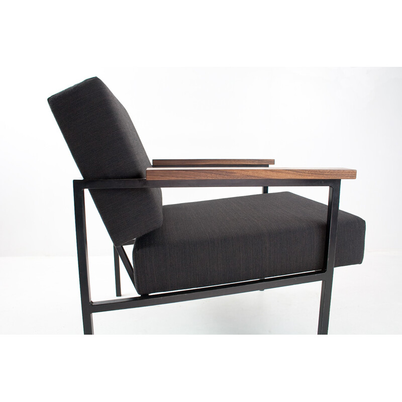 Pair of mid century armchairs in wood and metal, Martin VISSER - 1950s