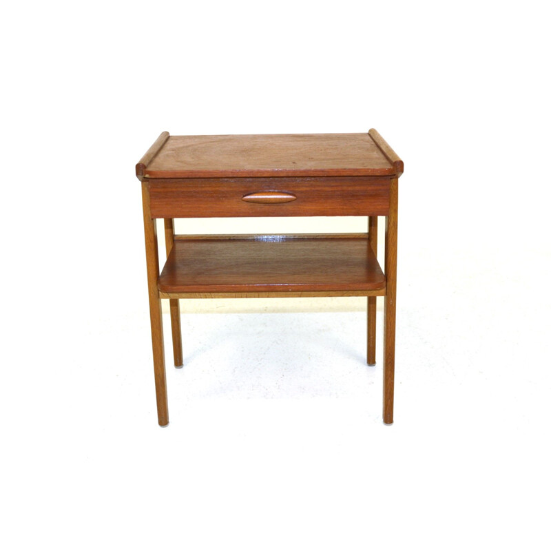 Vintage teak and oak bedside table, Sweden 1960