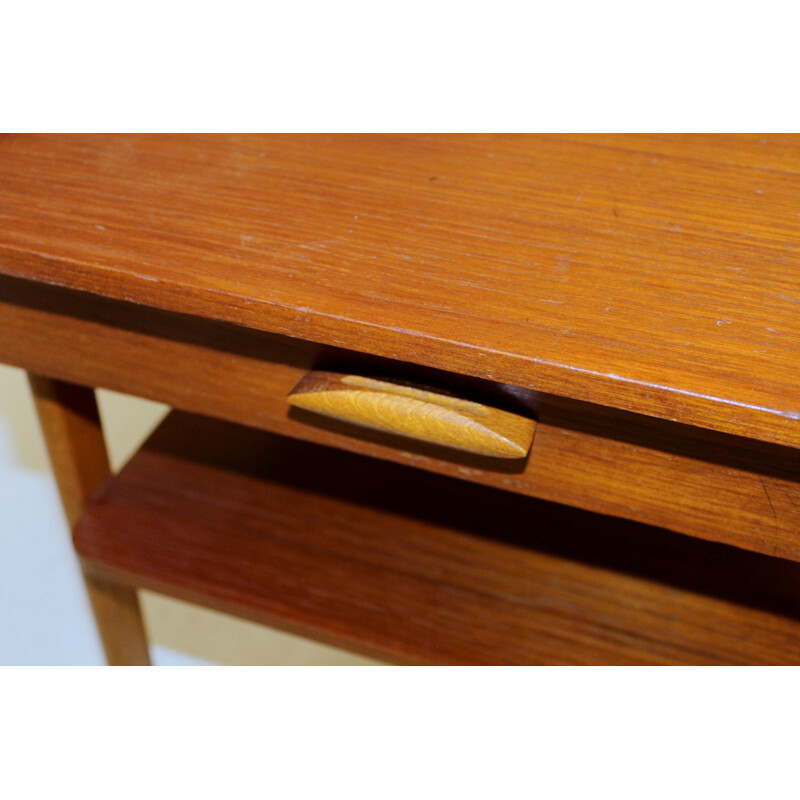 Vintage teak and oak bedside table, Sweden 1960