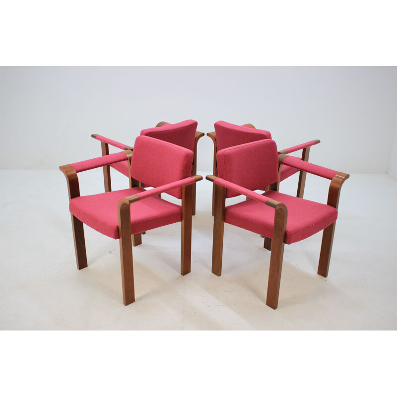 Set of 4 vintage Armchairs by Rud Thygesen & Johnny Sørensen for Magnus Olesen, 1970s