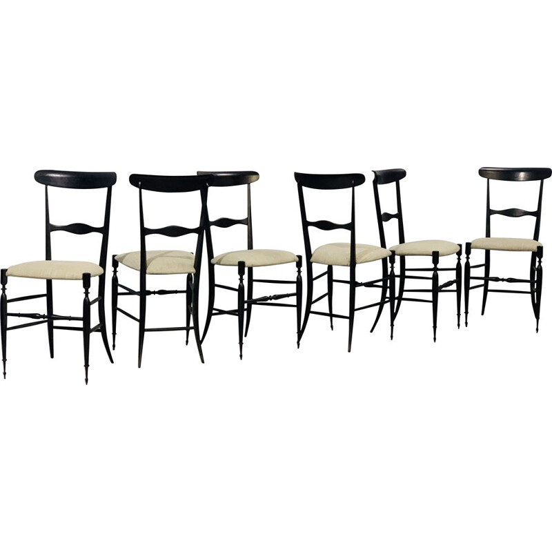 6 Vintage Chiavari Chairs Italy