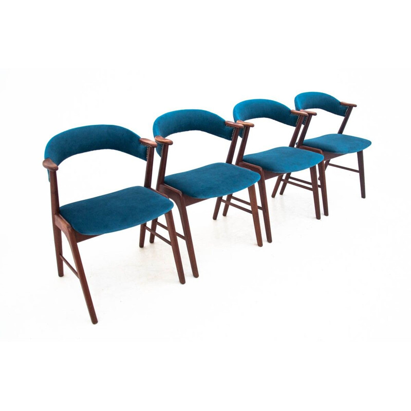 Ensemble de 4 chaises vintage en teck, Danemark 1960