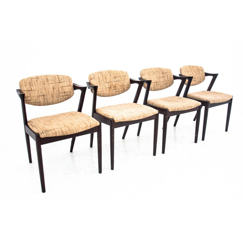 4 vintage chairs model 42 by Kai Kristiansen, Denmark 1960