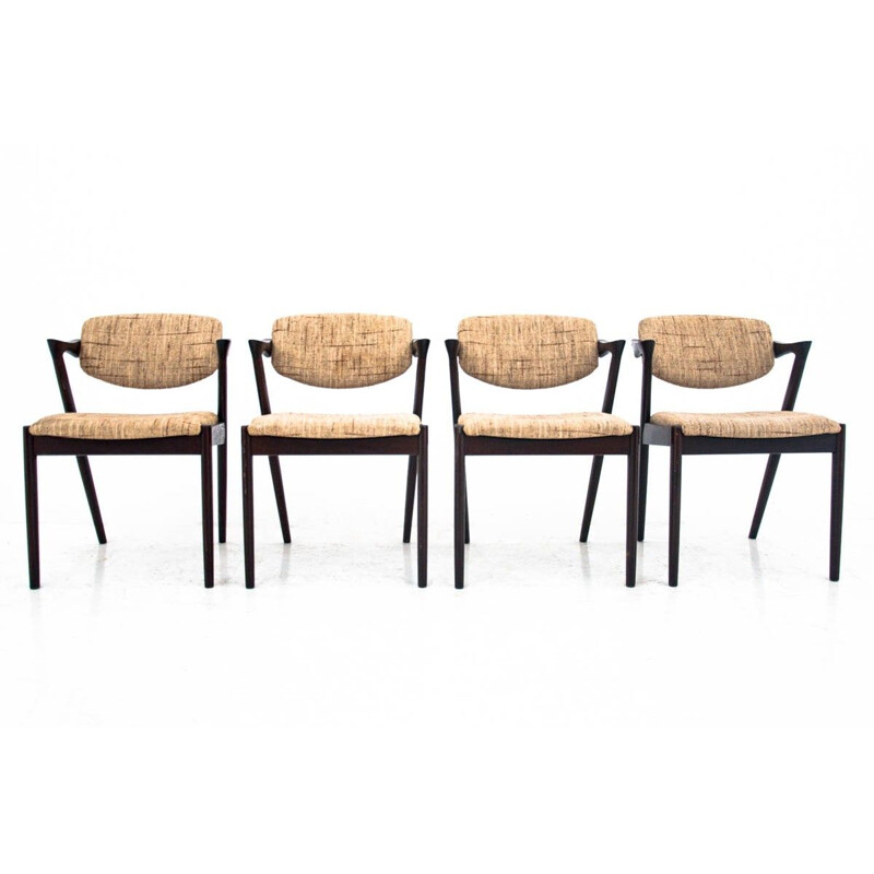 4 vintage chairs model 42 by Kai Kristiansen, Denmark 1960