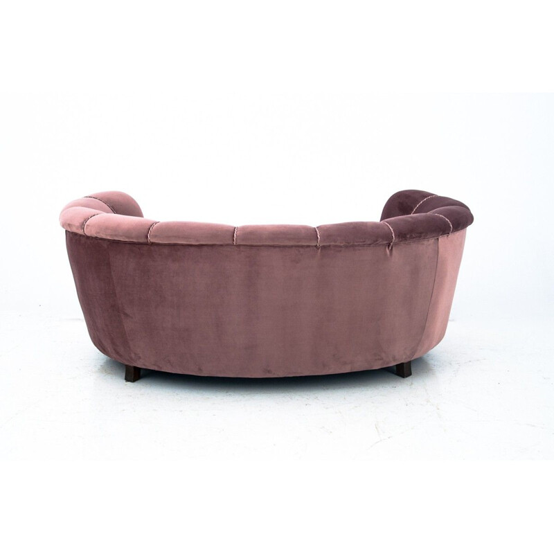 Vintage pink curved banana sofa