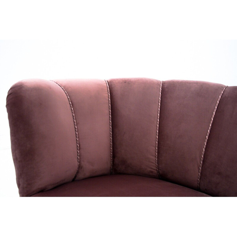 Sofá de banana curvo rosa Vintage