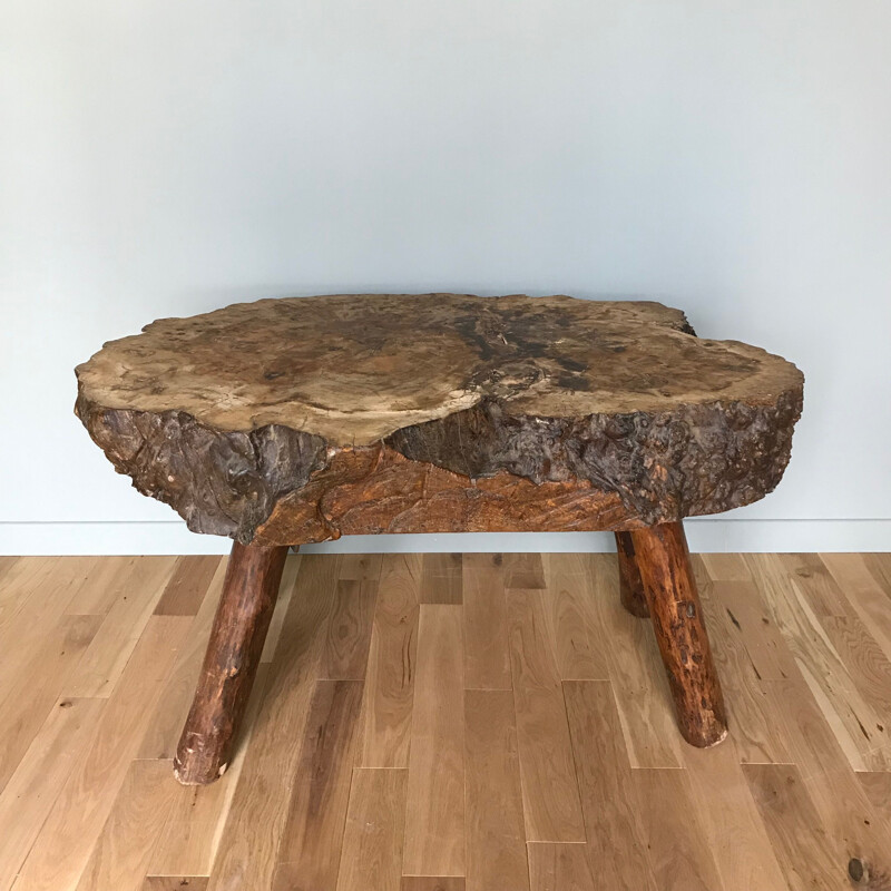 Mesa vintage de madera de olmo