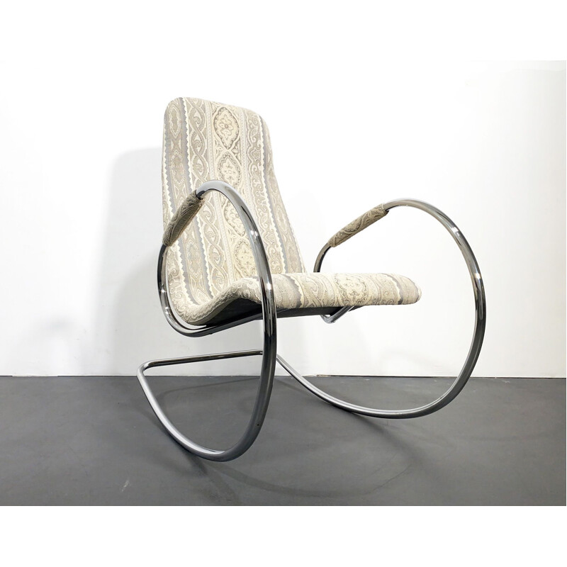 Vintage Steel Tubular Rocking Chair Model 826 by Ulrich Böhme for Thonet, Germany 1970